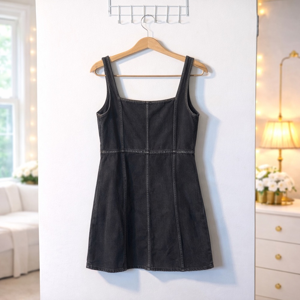 ✨Storia Denim Zip-Front Mini Dress - Spring Layering Size L - Picture 2 of 7